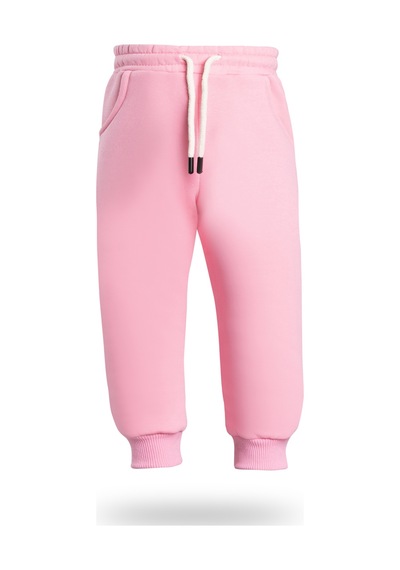 Heyadventure Kız Çocuk Jogger Eşofman Altı 3 İplik Şardonlu Cepli Paçası Kaşkorseli Pembe
