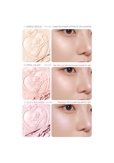 Dasique İnci Taneleriyle Yoğun Işıltı Sunan Özel Tasarımlı Aydınlatıcı Luxe Glow Highlighter 01 Shine Beige