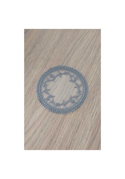 Vintage Fransız Dantel Bardak Altlığı&dekoratif 10 Cm Gri
