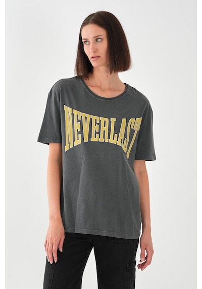 Alexandergardı Baskılı Antrasit Basic T-shirt Gri