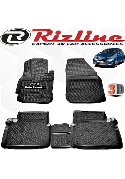 Rizline Toyota Uyumlu Auris Hb 3D Paspas Havuzlu 2013-2020 Arası Siyah