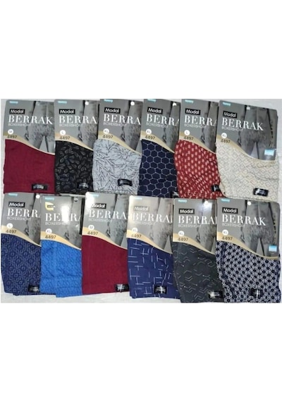 Berrak 4497 Erkek Modal Desenli Boxer 12 Adet 001
