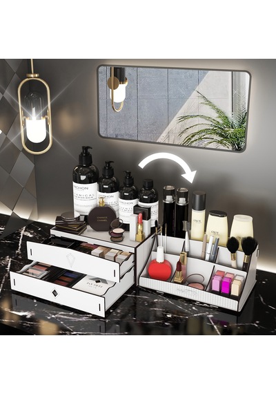 Design Otto Bella Large Makyaj Kozmetik Düzenleyici Organizer Ceviz