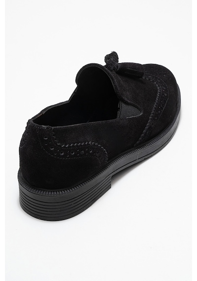 Luvishoes Luvi Shoes Alex Siyah Süet Hakiki Deri Püsküllü Lastikli Kadın Loafer Ayakkabı SIYAH SUET Luvishoes Luvi Shoes Alex Siyah Süet Hakiki Deri Püsküllü Lastikli Kadın Loafer Ayakkabı SIYAH SUET