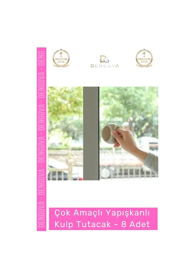 Kulp Pratik Mobilya Çekmece Dolap Pencere Cam Kapı Kendinden Yapışkanlı Yapışkanlı Kulp Tutacak - 8 Çok Renkli