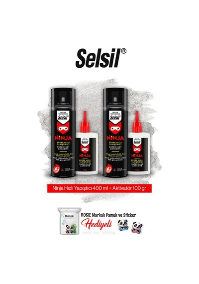 Selsil Ninja Hızlı Yapıştırıcı Set, 2 Adet Ve Rosie Pamuk 290 ML