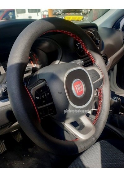 Fiat Egea Dikmeli Direksiyon Kılıfı Kırmızı Ipli ( 38Cm×11Cm )