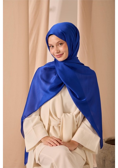 Silk Home Janjan Şal Tek Taraflı Saks Mavi Kendinden Çizgi Dokulu Parlak Yüzeyli 75x190 Çok Renkli