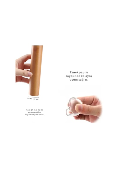 16'lı 21mm-25mm Silikon Sandalye Pabucu Masa Sandalye Zemin Koruyucu Kaydırmaz Sessiz Tip Şeffaf Diğer