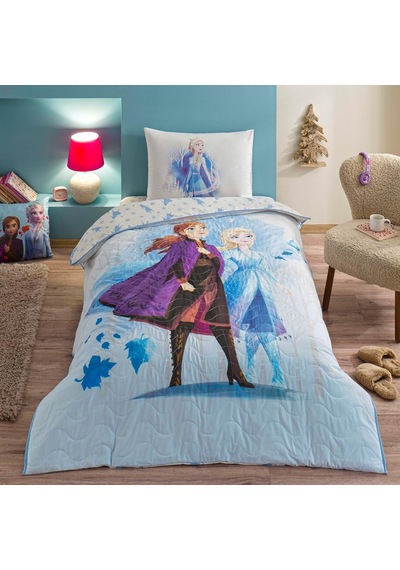 Taç Disney Frozen Sisters Standart Pamuk Nevresim Takımı, Mavi, Tek Kişilik Sku: Smg8690010186218 0