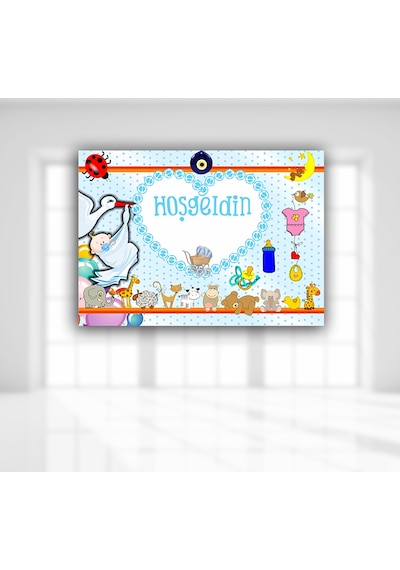 Hoşgeldin Bebek Afiş. 70Cm X 50Cm - Mavi