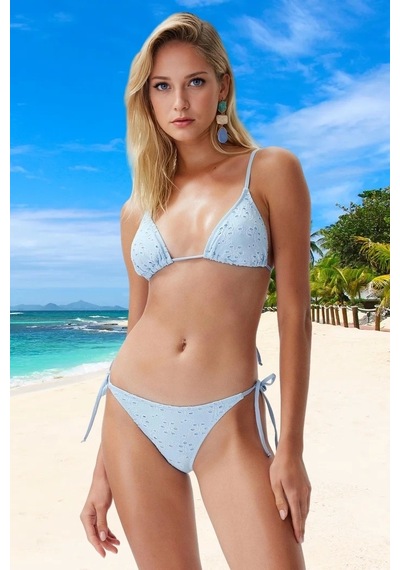 Ersefa Tasarım Bikini Takımı Yaz Koleksiyonu Ergonomik Kesim Özel Hızlı Mavi