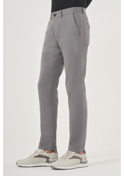 Morven Erkek Gri Yazlık Pamuk Yan Cep Slim Fit Chino Pantolon 25ys003011100 Gri