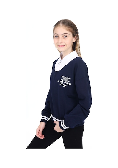 Toontoy Kız Çocuk Okul Sweatshirt Lacivert