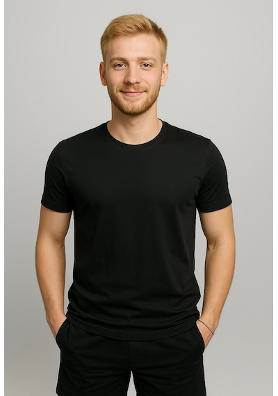 Axxel Erkek Siyah Kısa Kollu T-shirt-d405 Siyah