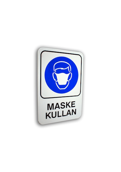 Metal İş Güvenliği Ve Uyarı Levhaları 25 36 Cm. Maske Kullan