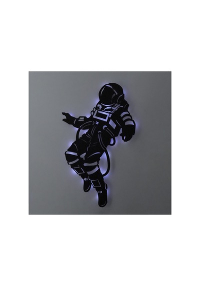 Led Işıklı Astronot Uzay Temalı Tablo Duvar Dekorlu Gece Lambası Beyaz - 737240889 Beyaz