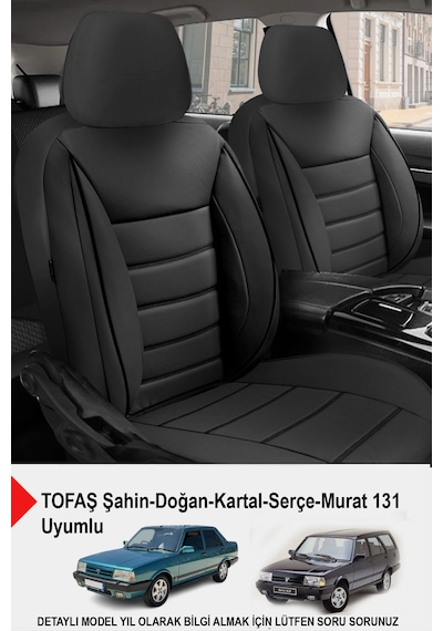 Jet Siyah Deri Oto Koltuk Kılıfı Tofaş Kartal-şahin-doğan-serçe-tempra Uyumlu Siyah