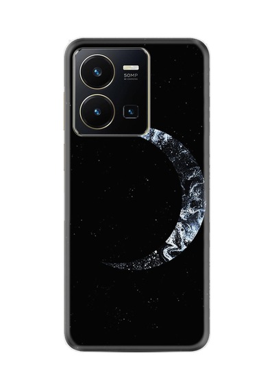 Vivo Y36 Kılıf Silikon Desen Özel Seri Yalnız Ay 1744