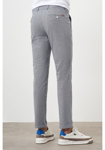 Morven Erkek Lacivert Pamuk Keten Trend İpli Jogger Slim Fit Spor Pantolon Lacivert