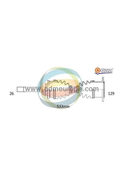 ODM TO-8-8627 Ön Aks Hilux Pickup 97-01 2.4Dt-Hilux Pickup 01-04 2.5D4D4 Runner 3.0I (26×532×150) Komple Sağ-Sol