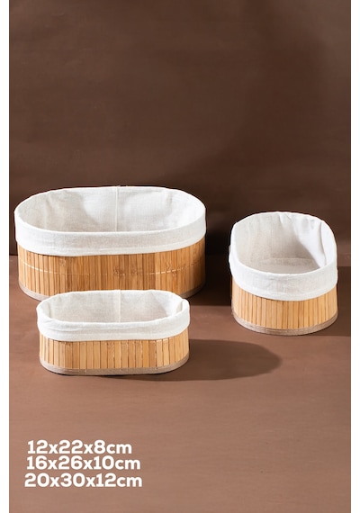Posima 2082 Oval 3lü Pinterest Sepet Bambu Sepet Seti Dekoratif Banyo Mutfak Düzenleyici Organizeri Hasır