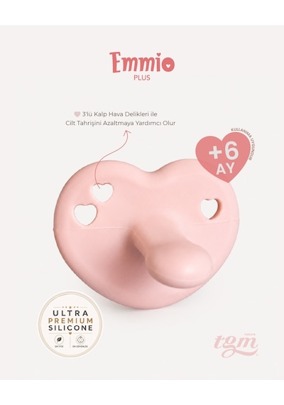 Tgm Baby Ultra Premium Silikon Kalpli Emzik Plus Açık Pembe