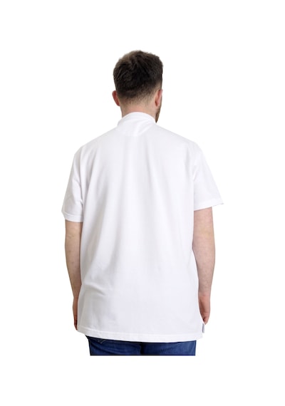 Mode Xl Büyük Beden Erkek T-Shirt Hakim Yaka Md Logo 22326 Beyaz 001