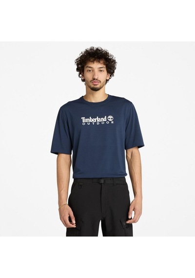 Timberland Uv-protection Logo Short Sleeve Erkek T-shirt-33283 Lacivert
