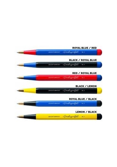 Leuchtturm 1917 X Bauhaus Edition Drehgriffel Blue / Red Ballpoint Pen Tükenmez Kalem 366203 Çok Renkli