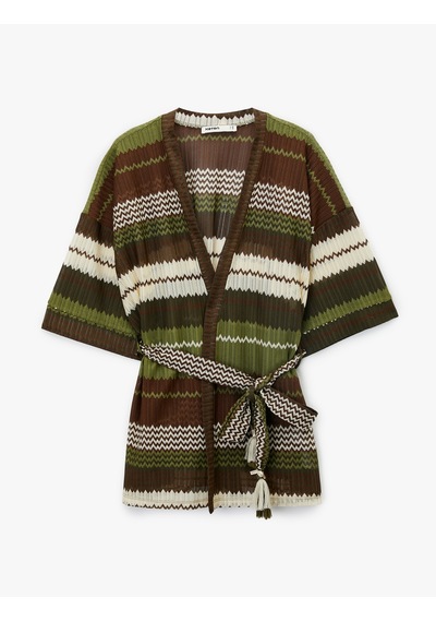 Koton Koton X Melis Ağazat - Kuşak Kemer Detaylı 3/4 Kol Desenli Pointelle Örgü Kimono Kahverengi Çizgili 6sak30082ek Kahve Çizgili Koton Koton X Melis Ağazat - Kuşak Kemer Detaylı 3/4 Kol Desenli Pointelle Örgü Kimono Kahverengi Çizgili 6sak30082ek Kahve Çizgili
