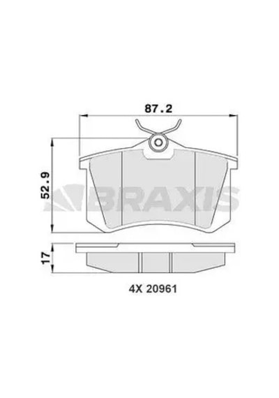 Vw Golf 5 Arka Fren Balatasi 2003-2009 Braxıs Aa0005