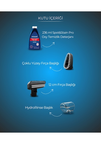 Bissell SpotClean HydroSteam Select Buharlı Halı – Koltuk Yıkama ve Leke Çıkarma Makinesi