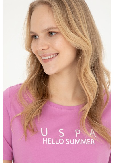 U.S. Polo Assn.  Kadın Menekşe Bisiklet Yaka Tişört 50282899-VR037