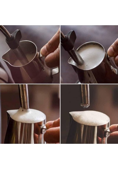 Lexroo Paslanmaz Çelik Süt - Kahve Potu - Pitcher Sütlük - Süt Köpürtücü - Köpürtme Kabı - 1000 Ml