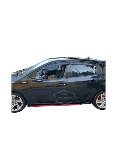 Peugeot 208 2012-2018 Uyumlu Mugen Cam Rüzgarlığı Seti Piano Black 4'lü İthal (00) (ŞüsCarOto Aksesuar)