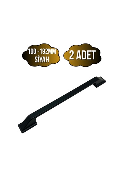 Vera Siyah Metal Dolap Kulpu Mobilya Ve Mutfak Dolap Kulpu Siyah 160-192mm 2 Adet Siyah