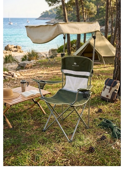 Baycamp Olympos Gölgelikli Katlanır Kamp Sandalyesi Haki