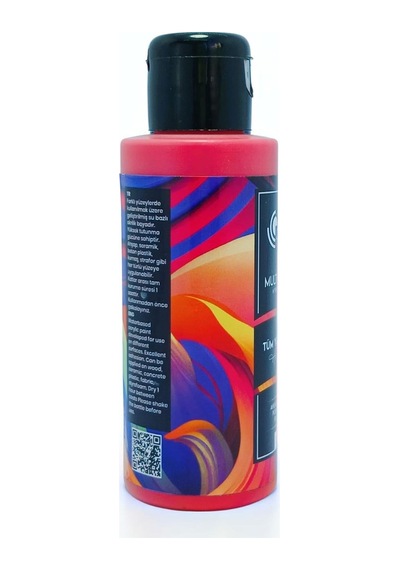 Multi-surface Hibrit Akrilik Boya, 120ml, Su Bazlı, Ahşap Cam Seramik Metal Kumaş Plastik İçin Derin Kırmızı