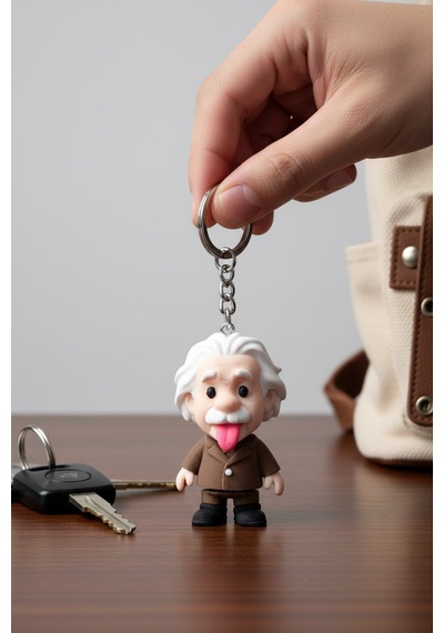 Albert Einstein Figürlü Hareketli Anahtarlık