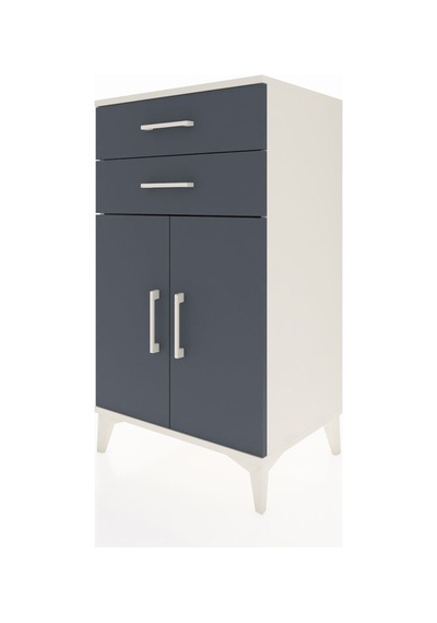 Hyperion Komodin Tek Raflı 2 Çekmeceli 2 Kapaklı 60x44x106 Aytaşı-antrasit Aytası