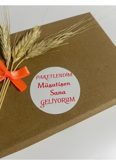 Paketlendim Müsaitsen Sana Geliyorum Yuvarlak Yapışkanlı Etiket 3x3 Cm 150 Adet