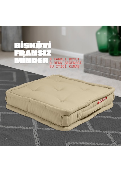 Xpermate Bisküvi Minder Petek Önü Fransız 55x55x14 Bej