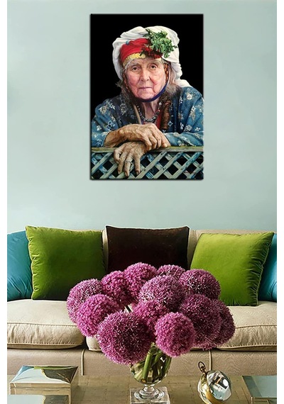 Talya Tablo Yaşlı Kadın Portre Kanvas Tablo 50x35 No-5441