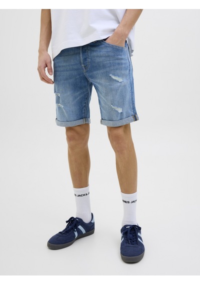 Jack & Jones Jack Jones Erkek Likralı Kot Şort 12269608 Indigo - Mavi