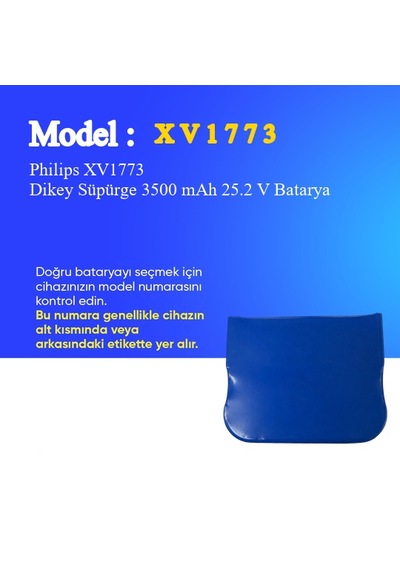 Philips Xv1773 Dikey Süpürge 3500 Mah 25.2v Batarya