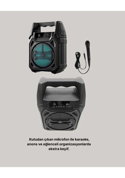 Hepsi Taşınabilir 6.5 Bluetooth Hoparlör Usb Tf Kart Mikrofonlu Şarjlı Sistem Najmaddin