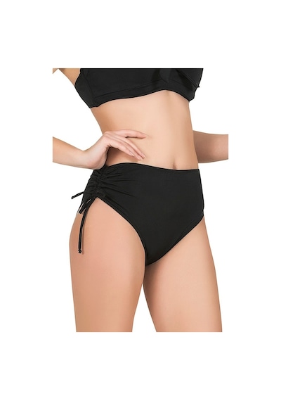 Endeep Kadın Yüksek Bel Yan Büzgülü İpli Bikini Altı