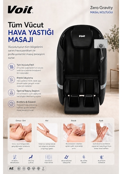 Voıt Zero Gravıty New Masaj Koltuğu Siyah