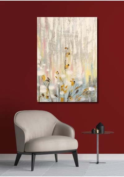 Çiçek Büyük Boy El Yapımı Yağlı Boya Tablo 85x115cm
